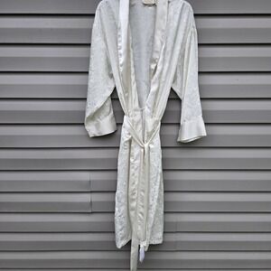 Victoria's‎ Secret Gold Tag Vtg Bridal Robe Women P/S Ivory Long Kimono Wrap